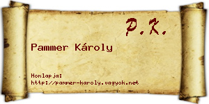 Pammer Károly névjegykártya